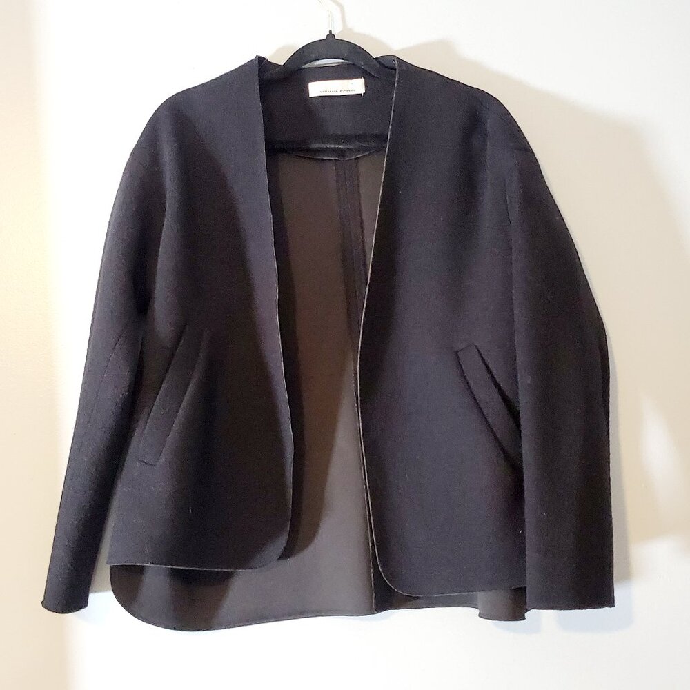 Liviana Conti Virgin Wool Open Blazer/Jacket Pockets Quiet Luxury Size 42